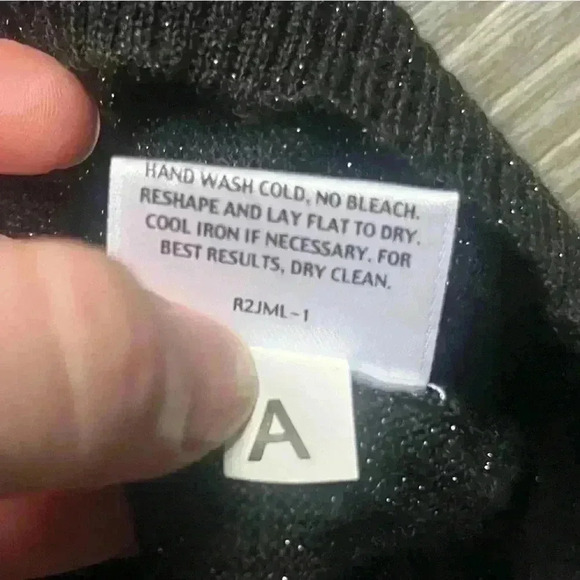 Eileen Fisher Charcoal Gray Metallic Mesh Merino Wool Tunic Sweater Size XS - Picture 6 of 8